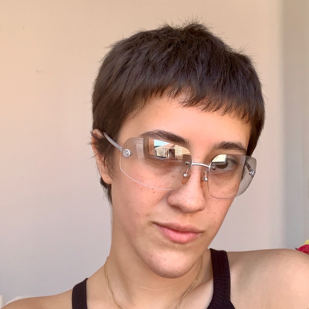 CHANEL clear/ silver sunglasses